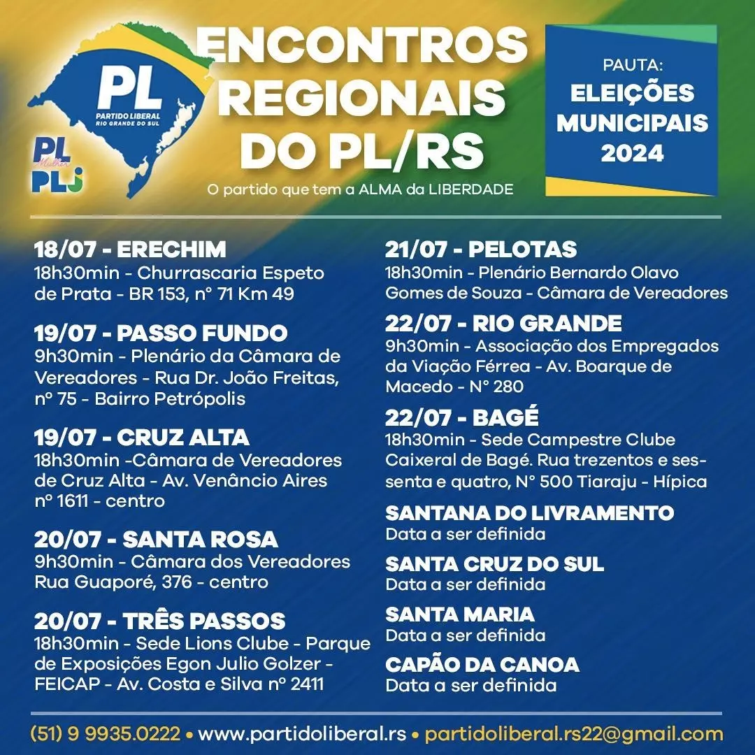 Encontros Regionais do PL/RS